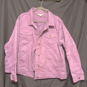 24w Lavender Denim Jean Jacket by Woman Within